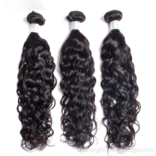 Hanfan Raw Indian Hair Directly From India Virgin Water Wave 100 Human Hair Weave Unprocessed Cuticle Aligned Hair